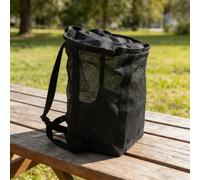 Entgoinggo Borsa per mangime per fieno per cavalli, con rete traspirante e cinghie regolabili, per nutrire in modo sicuro la museruola di bovini, pecore durante i viaggi o l'uso quotidiano (S)