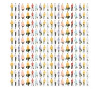 Entgoinggo Figure dipinte di treni, persone modello, scala 1:87, modelli realistici di persone per stazioni ferroviarie e diorami, modello di simulazione persone colorate (200 pezzi)