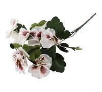 Entgoinggo Fiori artificiali del pensiero 10 teste di piante finte da tavolo, per decorazioni cimiteriali, espositori floreali per la casa e il giardino (bianco)