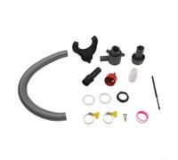 Entgoinggo Kit deviatore per acqua piovana, connettore per serbatoio dell'acqua, kit di collegamento con punta per trapano a corona, guarnizione per contenitore e tubo flessibile, troppopieno