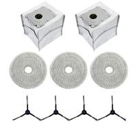 Entgoinggo Kit di parti di ricambio per ECOVACS per DEEBOT e mini robot aspirapolvere con panno mocio, sacchetto per la polvere e spazzola laterale, kit di accessori (2SET)