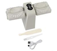 Entgoinggo Macchina automatica per ravioli, macchina elettrica a doppia testa per ravioli con modalità manuale e automatica, sigilla saldamente le pelli degli gnocchi (grigio)