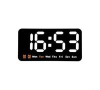 Entgoinggo Orologio da parete digitale con ampio display a LED che mostra ora, data e settimana, luminosità regolabile a 3 livelli e doppio formato 12/24 ore (bianco)