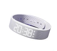 Entgoinggo Orologio intelligente silenzioso con sveglia a vibrazione con cronometro, contapassi, monitor del sonno e design impermeabile IP65 per monitoraggio fitness quotidiano (bianco)