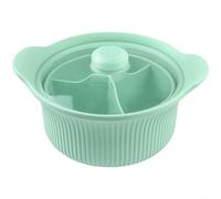 Entgoinggo Pentola a vapore in silicone, con coperchio, per microonde e friggitrice ad aria, base antiscivolo, lavabile in lavastoviglie, pentole da cucina, per verdure e alimenti sani (verde grande)