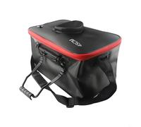 Entgoinggo Secchio da pesca pieghevole in EVA, cestino per pesci vivo portatile per la pesca in mare con copertura in rete, tracolla regolabile, nero (35 cm)