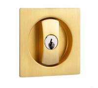 Entgoinggo Serratura per porta, con bullone girevole, in acciaio inossidabile, serratura per porta per la privacy, serratura con chiave, per porte in legno del bagno (oro)