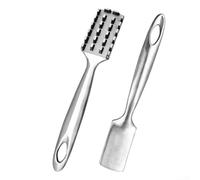 Entgoinggo Strumento di rimozione delle squame di pesce con design a dente di sega con manico scanalato resistente alla ruggine strumento per pesca in cucina mercati di pesce (1 pz)