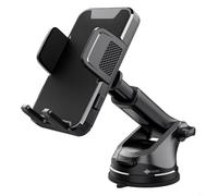 Entgoinggo Supporto per telefono da auto girevole a 360 gradi con supporto a ventosa e braccio telescopico per iPhone per Samsung Staffa sicura per cruscotto parabrezza per una guida sicura