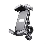 Entgoinggo Supporto per telefono da moto in lega robusta, con rotazione a 360 gradi e blocco di un secondo, per 16 15 Pro Max e, per dispositivi Android sul manubrio (nero)