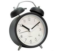 Entgoinggo Sveglia silenziosa in metallo con quadrante luminoso e luce notturna, meccanica, per camera da letto degli studenti, si illumina al buio, senza ticchettio, colore: nero opaco