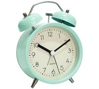 Entgoinggo Sveglia silenziosa in metallo con quadrante luminoso e luce notturna, meccanica, per camera da letto degli studenti, si illumina al buio, senza ticchettio, colore: verde macaron