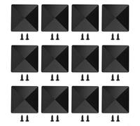 Entgoinggo Tappo per recinzione piramidale in plastica nera, con fori preforati, per pali da 10,2 x 10,2 cm, resistente alle intemperie e allo sbiadimento dei raggi UV (12 pezzi)