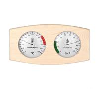 Entgoinggo Termoigrometro per sauna, termometro e igrometro in legno 2 in 1, per interni ed esterni, con display trasparente, per casa, hotel