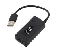 Entgoinggo Tester di tensione e corrente USB con display LCD multimetro digitale per il monitoraggio della capacità della banca di potere rivelatore voltmetro in tempo reale per caricabatterie mobili