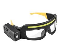 Entgoinggo Torcia frontale a LED con sensore di movimento, ricaricabile tramite USB, per campeggio ed escursionismo, leggera, impermeabile IPX4, doppia modalità, luce a mani libere (giallo)