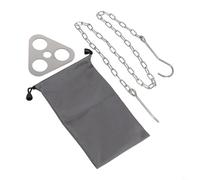 Entgoinggo Treppiede regolabile da campeggio per Coleman e per WEBER portatile in acciaio inox appeso rack con catena per campeggio all'aperto cucina e barbecue party (argento)