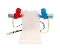 Entgoinggo W10144820 - Valvola di ingresso dell'acqua per lavatrice, struttura in plastica e metallo, per un riempimento ottimale di varie unità, installazione semplice, colore: bianco, blu, rosso