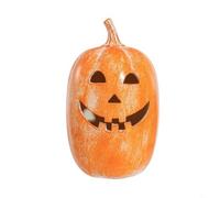 Entgoinggo Zucca di Halloween, fatta a mano in resina, decorazione per Halloween, statua arancione per festa del Ringraziamento (22 cm)