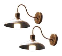 ENTHERONIC 2 Pezzi Lampada da parete vintage per esterni IP54 Impermeabile Antiruggine Applique da parete in ferro a collo d'oca Luce da fienile E27 Luci da portico per esterni per patio