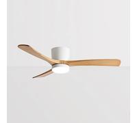 ENTHERONIC Ventilatori da soffitto silenziosi con Luce Ventilatore da soffitto Moderno a LED con Luce e Telecomando, 6 velocità, Reversibile, Pale in Legno Ventilatori da soffitto a Filo con Luce