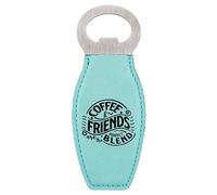 Enthoozies Coffee and Friends are the Perfect Blend - Apribottiglie magnetico con incisione laser, 4,5 x 12,9 cm, colore: foglia di tè