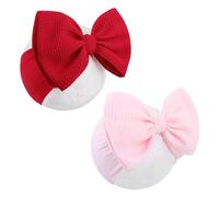 entine's Baby Headbands, Red Hair Bow Pink Baby Girl Elastic Nylon Valentines Hairbands for Baby Girls Newborn and Infant Gift 2 pz