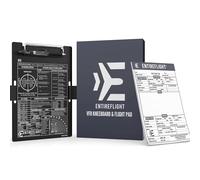 EntireFlight Aviation Pilot Kneeboard VFR nero con blocco note strutturato - Premium Pilot Gear & Flight Bag Accessory-Airplane Grade Aluminum-Elastic Knee Board Strap & Pen-Box inclusi per i piloti