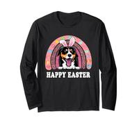 Entlebucher Mountain Dog Easter Bunny Eggs Hunt Rainbow Maglia a Manica