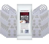 Entopest Feromone antitarme | 10 trappole antitarme di Alta qualità | Repellente antitarme per Armadio | Kit Trappola per tappeti | Kit Trappola - 10 Supporti e 10 tamponi di Ricarica | Trappole…