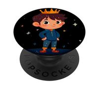 Entra nella regalità con questo nobile principe con la corona PopSockets PopGrip Adesivo