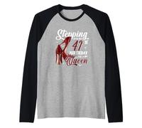 Entrando nel mio 41 ° compleanno come una ragazza con i tacchi alti regina Maglia con Maniche Raglan