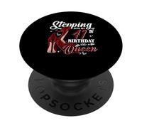 Entrando nel mio 41 ° compleanno come una ragazza con i tacchi alti regina PopSockets PopGrip Adesivo