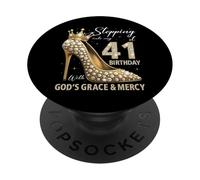 Entrando nel mio 41° compleanno con la grazia di Dio & Misericordia PopSockets PopGrip Adesivo