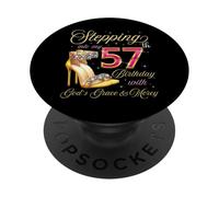 Entrando nel mio 57° compleanno con la grazia di Dio & Misericordia PopSockets PopGrip Adesivo