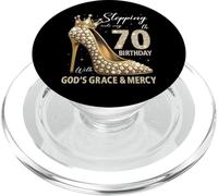 Entrando nel mio settantesimo compleanno con la grazia di Dio & Misericordia PopSockets PopGrip per MagSafe