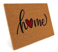 Entrando Zerbino Home con cuore in cocco per porta di casa, per interni ed esterni, robusto, resistente alle intemperie, antiscivolo, anche come decorazione per porta, regalo di inaugurazione della