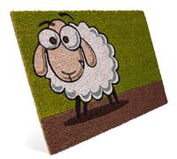 Entrando Zerbino in cocco con motivo pecora, accattivante tappetino per la porta di casa, antiscivolo, resistente alle intemperie, ideale come idea regalo