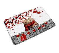 Entrata Zerbino Love'S Day Cat Kitty Love Heart Tree Cute, Morbido Tappetini Da Bagno Moderno Tappeto Ingresso 40X60Cm Per Esterno Ingresso Cortile