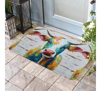 Entrata Zerbino Oil Painting Cow Abstract Colorful Animals, Morbido Tappetini Moderno Tappeto Da Cucina 40X60Cm Per Casa Cucina Esterno