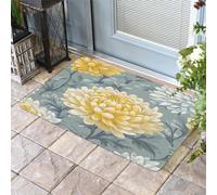 Entrata Zerbino Yellow Green Florwers Spring Summer Botanical Pastoral, Divertenti Tappetino Da Bagno Multiuso Tappeto Doccia 40X60Cm Per Cucina Terrazzo Esterno