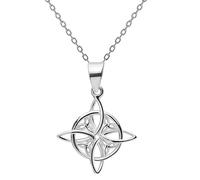ENTREPLATA Collana in argento sterling 925 da donna con ciondolo a forma di amuleto di magia bianca celtica simbolo magico di protezione gioiello di Wicca nodo della strega