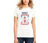 ENTROPIJA Karate Spirit of The Fighter Japan Martial t-Shirt Classic fit Donna Art Tops tees, bianco, XL