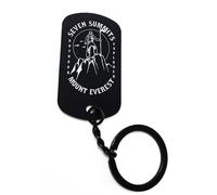 ENTROPIJA The Summit Mount Everest - Portachiavi con incisione laser Art Classic Black Keyrings Steel Tag, Nero , Taglia unica