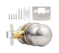 Entry Door Lock Set - Silent Entry Door Handle, Keyless Knob Replacement | Security Hardware For Bedroom Living House Apartment School Nursery Home Inside Outside Heavy Duty Easy Installation