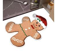 Entry Rug - Doormat | Floor Mat | Gingerbread Man Rug, Soft Floor Entryway Rug For Christmas, Water-Absorbent Entry Rug, Holiday Parties Decoration Rug, Entryway Cute Imitation Cashmere Rug