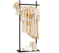 ENUMAIL Appendiabiti da Terra in Metallo, Attaccapanni con Lastra di Roccia, Stand Armadio Appendiabiti di Grande Capacità, Adatto per Camere da Letto,soggiorni,corridoi, 175cm, Nero