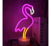 ENUOLI Flamingo Neon Sign Luce al neon con base Led Neon Sign per la decorazione della parete USB o luce notturna al neon alimentata a batteria Lampada al neon per i bambini del festival di Natale