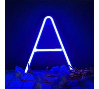 ENUOLI Insegna al neon a LED blu, a batteria, con lettera A al neon, lampada decorativa da parete per la camera delle ragazze, matrimoni e feste di compleanno