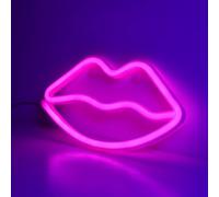 ENUOLI Lippe Neonzeichen Lippe Neonlicht LED Neon Wall Zeichen Rosa Neonlicht Zeichen USB/Batteriebetriebene Nachtlichter für Schlafzimmer Kinderzimmer Hotel Shop Restaurant Spiel Büro Wand Party S